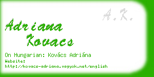 adriana kovacs business card